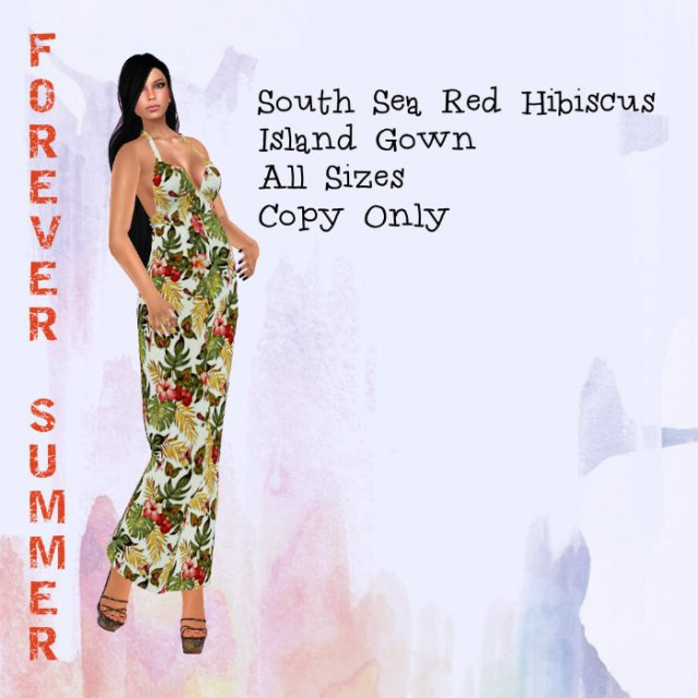 south sea red hibiscus island gown_ad