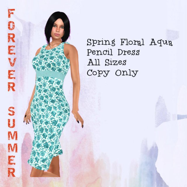 spring floral aqua pencil dress_ad