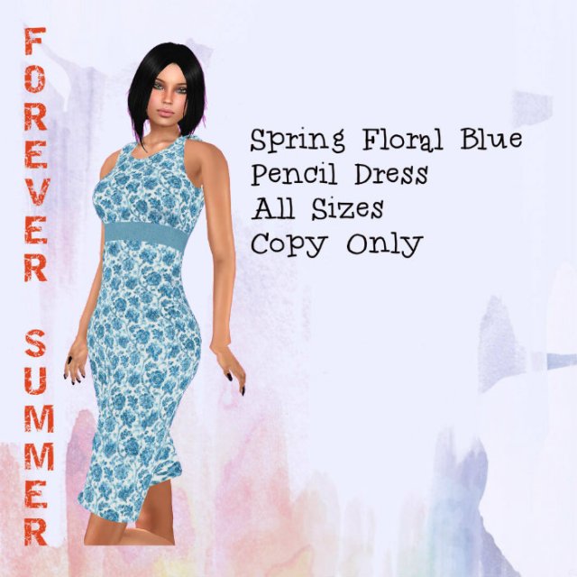 spring floral blue pencil dress_ad